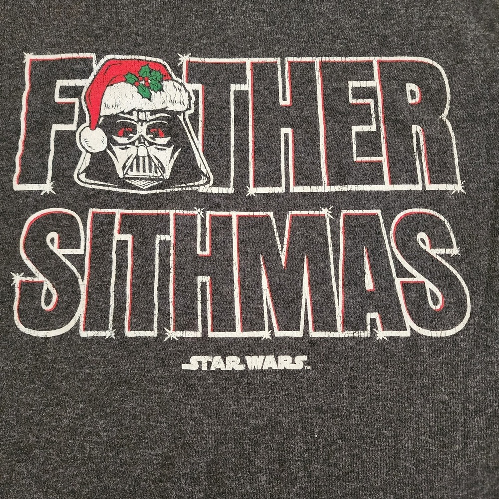 Father Sithmas Star Wars Christmas Gray Short Sleeve T-Shirt Men's M